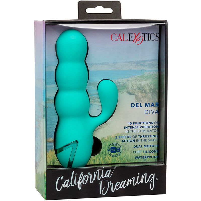CALEXOTICS - DEL MAR DIVA VIBRATOR RABBIR AQUA GREEN BY CALIFORNIA DREAMING - Amore24