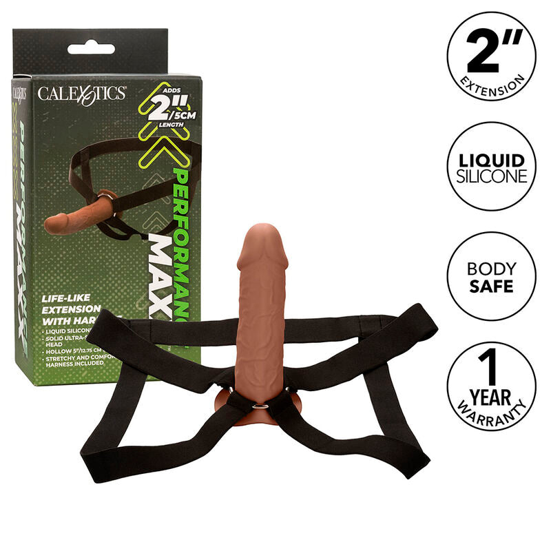 CALEXOTICS - PERFORMANCE MAXX LIFE-LIKE EXTENSION WITH HARNESS BROWN SKIN - Amore24