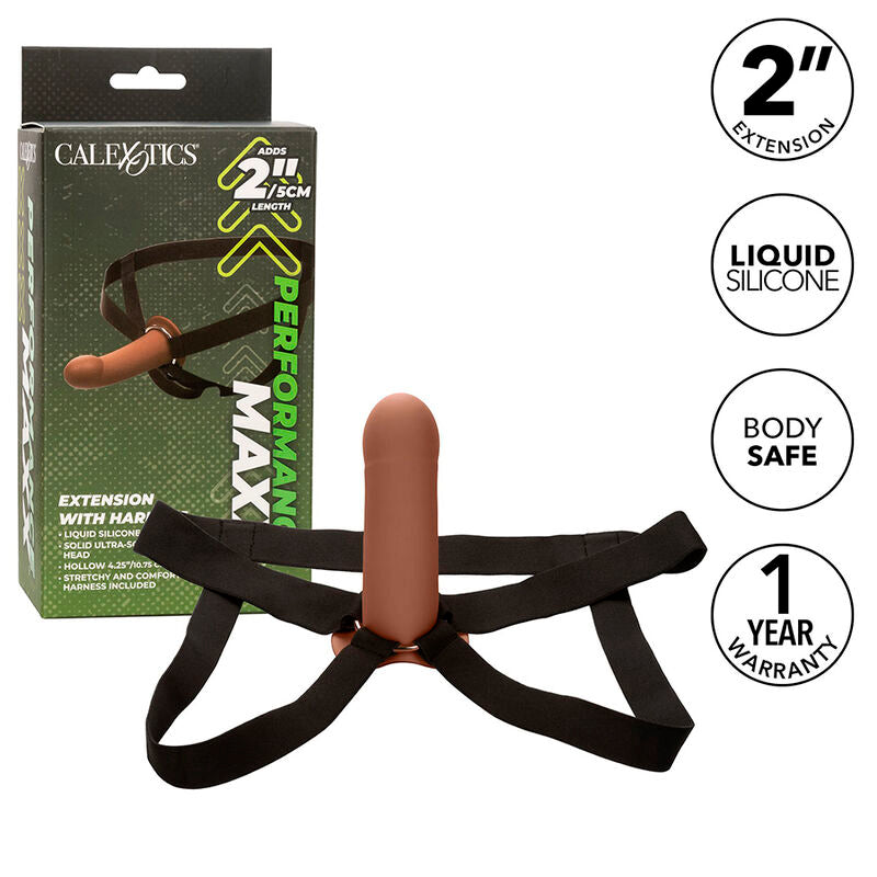 CALEXOTICS - PERFORMANCE MAXX EXTENSION WITH HARNESS BROWN SKIN - Amore24