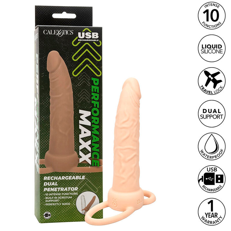 CALEXOTICS - PERFORMANCE MAXX RECHARGABLE DUAL PENETRATOR LIGHT SKIN - Amore24