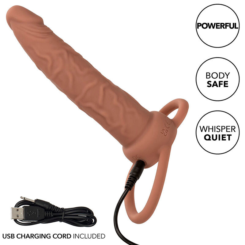 CALEXOTICS - PERFORMANCE MAXX RECHARGABLE DUAL PENETRATOR BROWN SKIN - Amore24