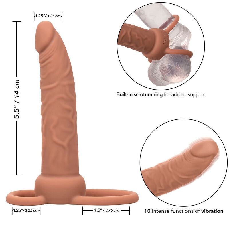 CALEXOTICS - PERFORMANCE MAXX RECHARGABLE DUAL PENETRATOR BROWN SKIN - Amore24