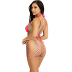 LEG AVENUE - SET TOP & PANTS FISHNET MULTICOLOR - Amore24