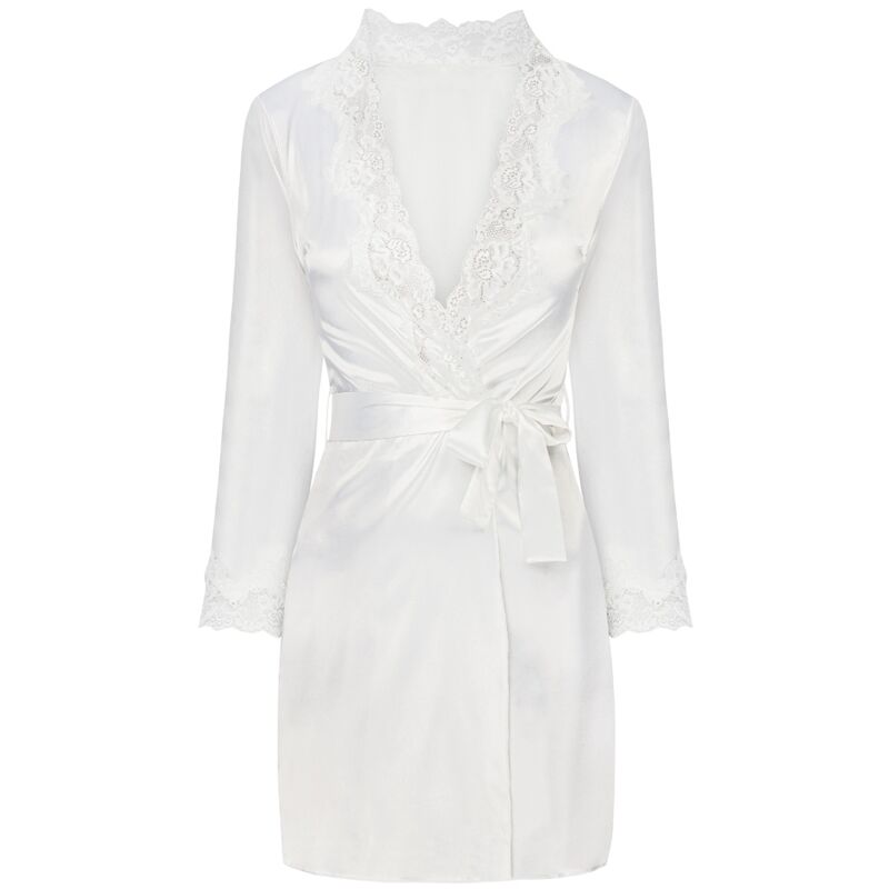 LIVCO CORSETTI FASHION - JACQUELINE LC 90249 DRESSING GOWN + SHIRT + PANTY ECRU S/M - Amore24