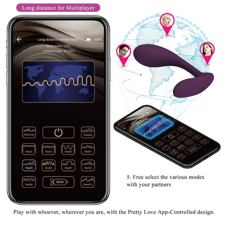 PRETTY LOVE - BAIRD G-SPOT 12 VIBRATIONS RECHARGEABLE LILA APP - Amore24