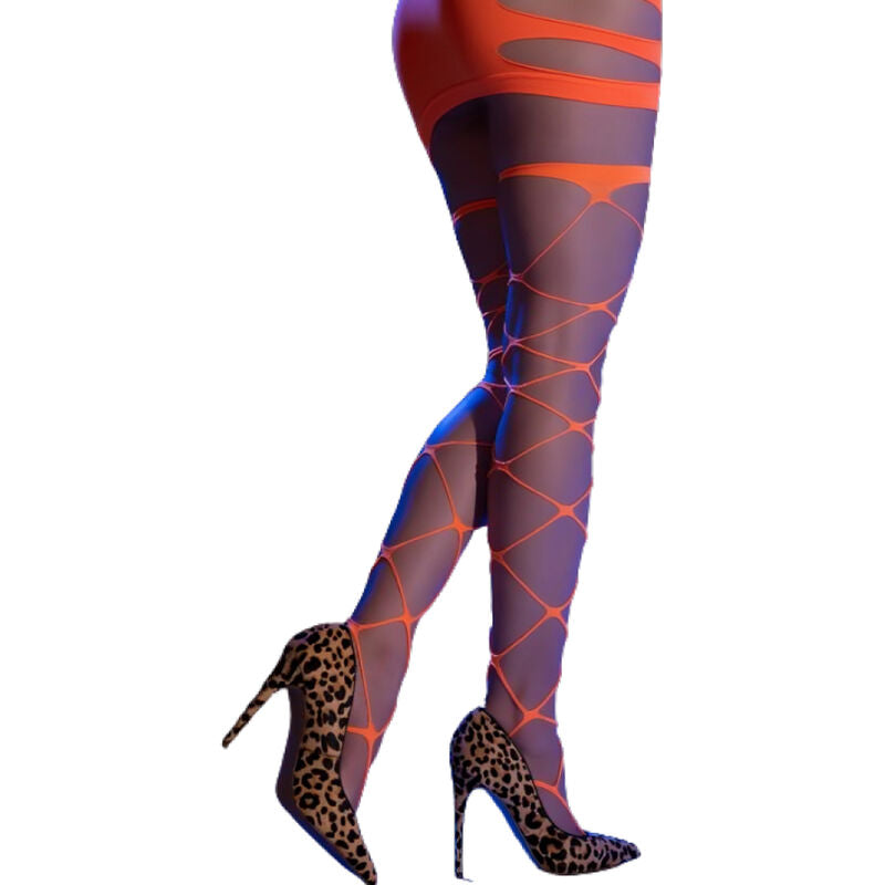 CHILIROSE - CR 4706 CABARET TIGHTS ORANGE S/M - Amore24