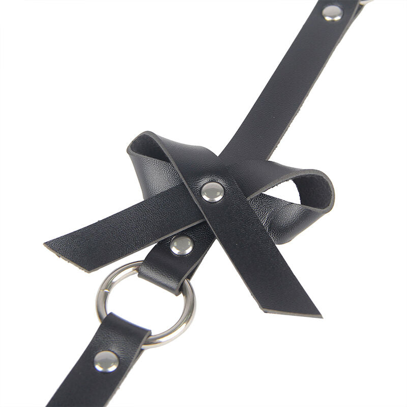 SUBBLIME - LEATHER CHAINLEG HARNESS BLACK ONE SIZE - Amore24
