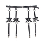 SUBBLIME - LEATHER CHAINLEG HARNESS BLACK ONE SIZE - Amore24