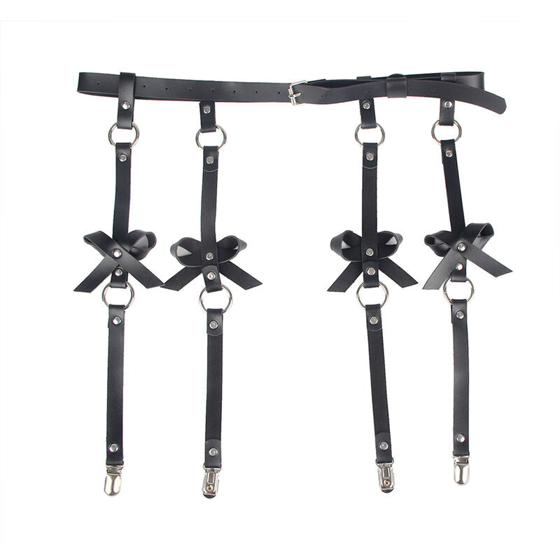 SUBBLIME - LEATHER CHAINLEG HARNESS BLACK ONE SIZE - Amore24
