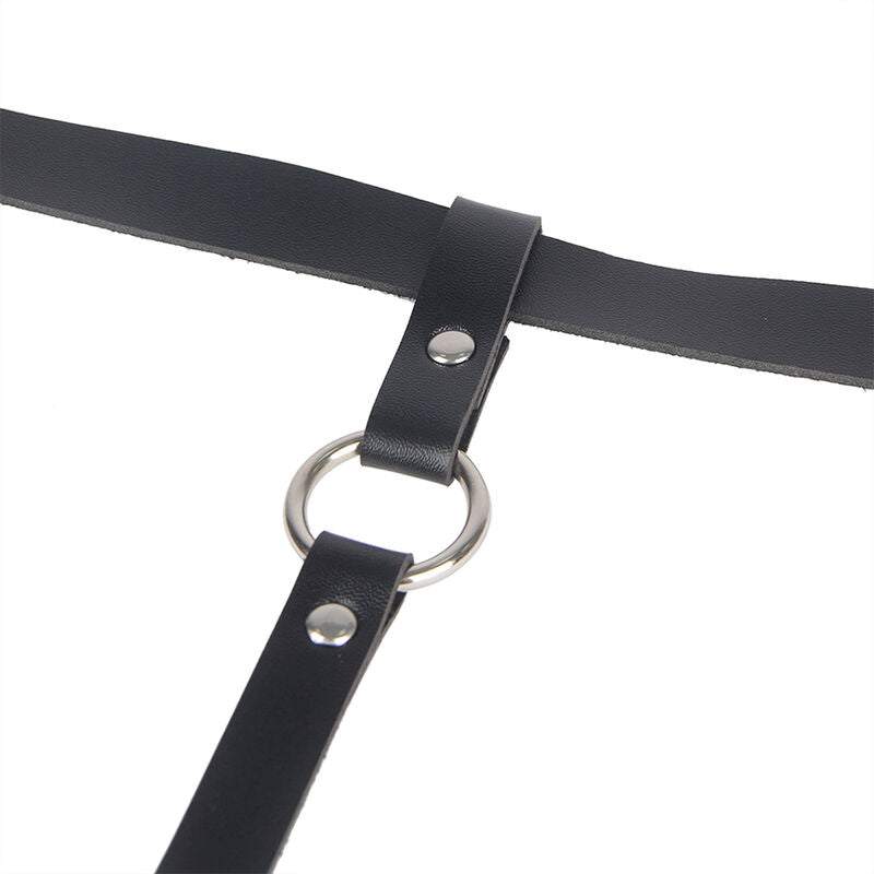 SUBBLIME - LEATHER CHAINLEG HARNESS BLACK ONE SIZE - Amore24