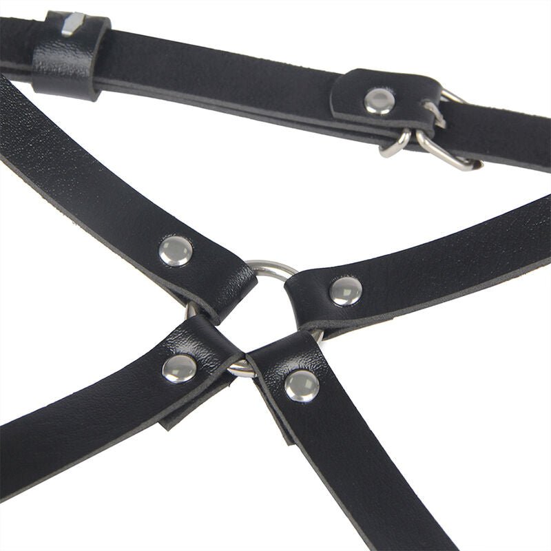 SUBBLIME - LEATHER WAIST AND LEG HARNESS BLACK ONE SIZE - Amore24