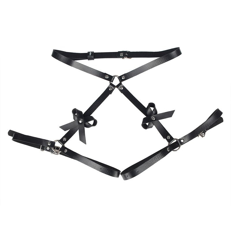 SUBBLIME - LEATHER WAIST AND LEG HARNESS BLACK ONE SIZE - Amore24