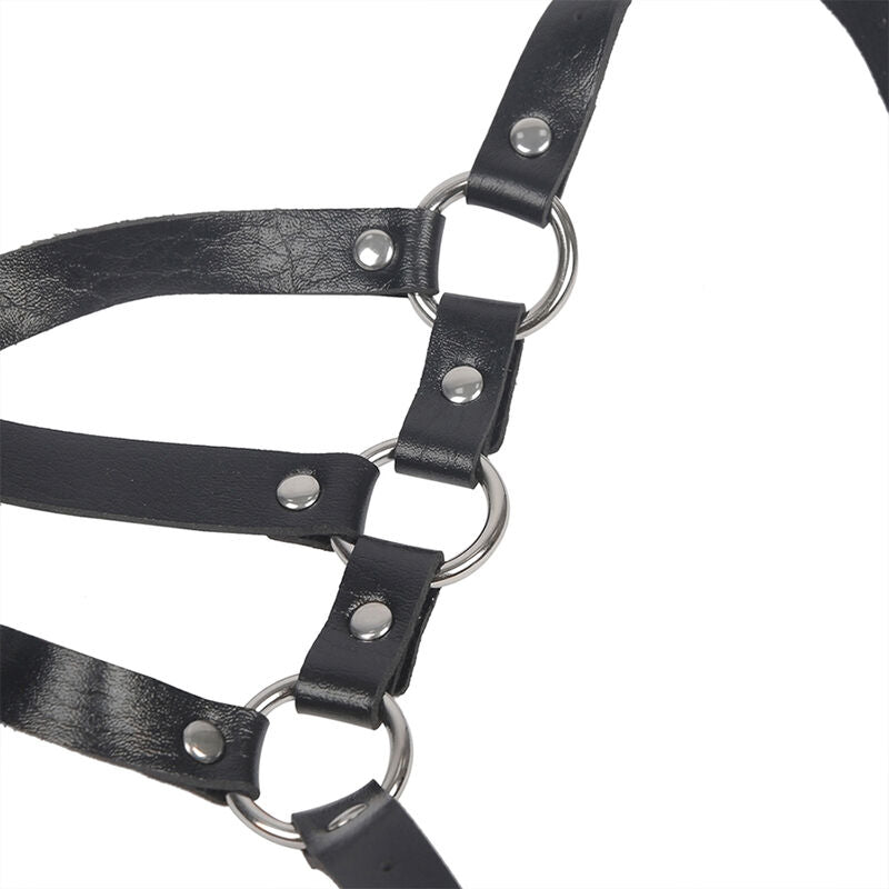 SUBBLIME - BODY HARNESS ADJUSTABLE STRAPS LEATHER BLACK ONE SIZE - Amore24