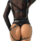 SUBBLIME - BODY HARNESS ADJUSTABLE STRAPS LEATHER BLACK ONE SIZE - Amore24