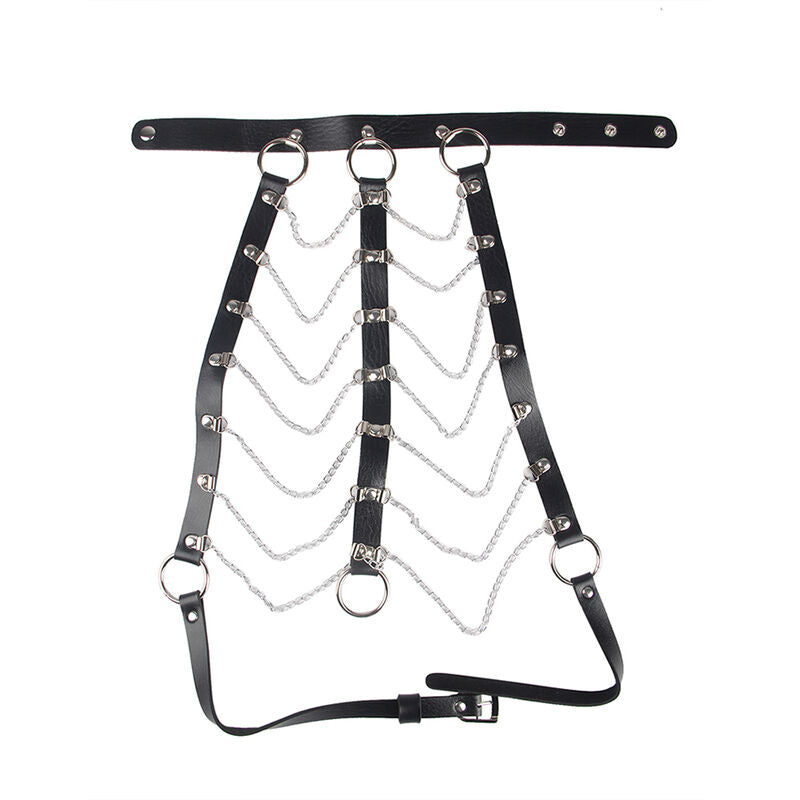 SUBBLIME - CHEST HARNESS LEATHER CHAINS BLACK ONE SIZE - Amore24