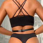 SUBBLIME - CHEST HARNESS LEATHER CHAINS BLACK ONE SIZE - Amore24