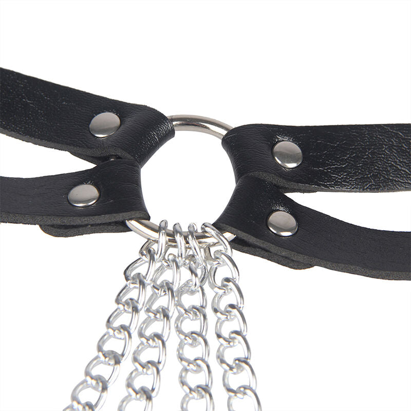 SUBBLIME - LEATHER RING CHAINBELT BLACK ONE SIZE - Amore24