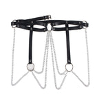 SUBBLIME - LEATHER RING CHAINBELT BLACK ONE SIZE - Amore24