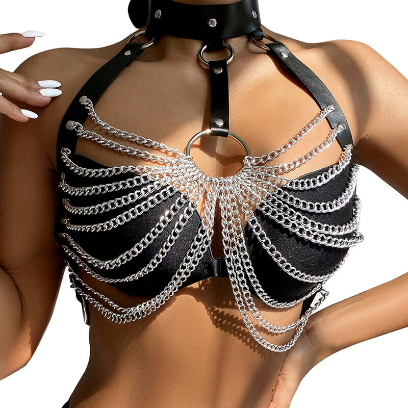 SUBBLIME - CHEST HARNESS WITH BIG RING CHAINS ONE SIZE - Amore24