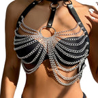 SUBBLIME - CHEST HARNESS WITH BIG RING CHAINS ONE SIZE - Amore24
