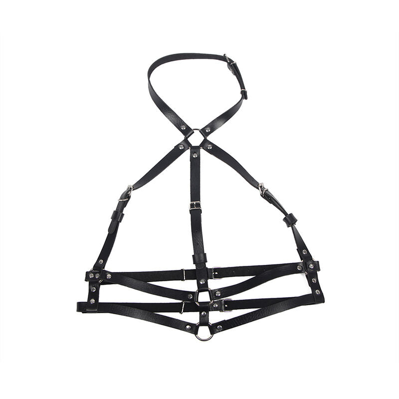 SUBBLIME - LEATHER RING CHEST HARNESS BLACK ONE SIZE - Amore24