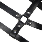SUBBLIME - LEATHER RING CHEST HARNESS BLACK ONE SIZE - Amore24