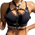 SUBBLIME - LEATHER RING CHEST HARNESS BLACK ONE SIZE - Amore24
