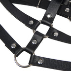 SUBBLIME - LEATHER RING CHEST HARNESS BLACK ONE SIZE - Amore24