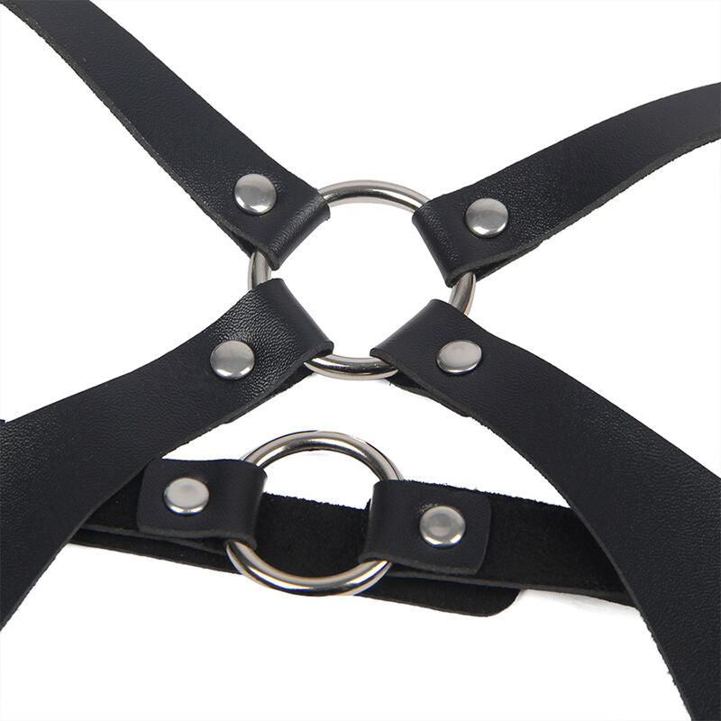 SUBBLIME - FULL BODY HARNESS WITH LEATHER BUCKLES BLACK ONE SIZE - Amore24