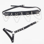 SUBBLIME - BELT AND GARTER HARNESS WITH RINGS AND CHAINDETAIL ONE SIZE - Amore24