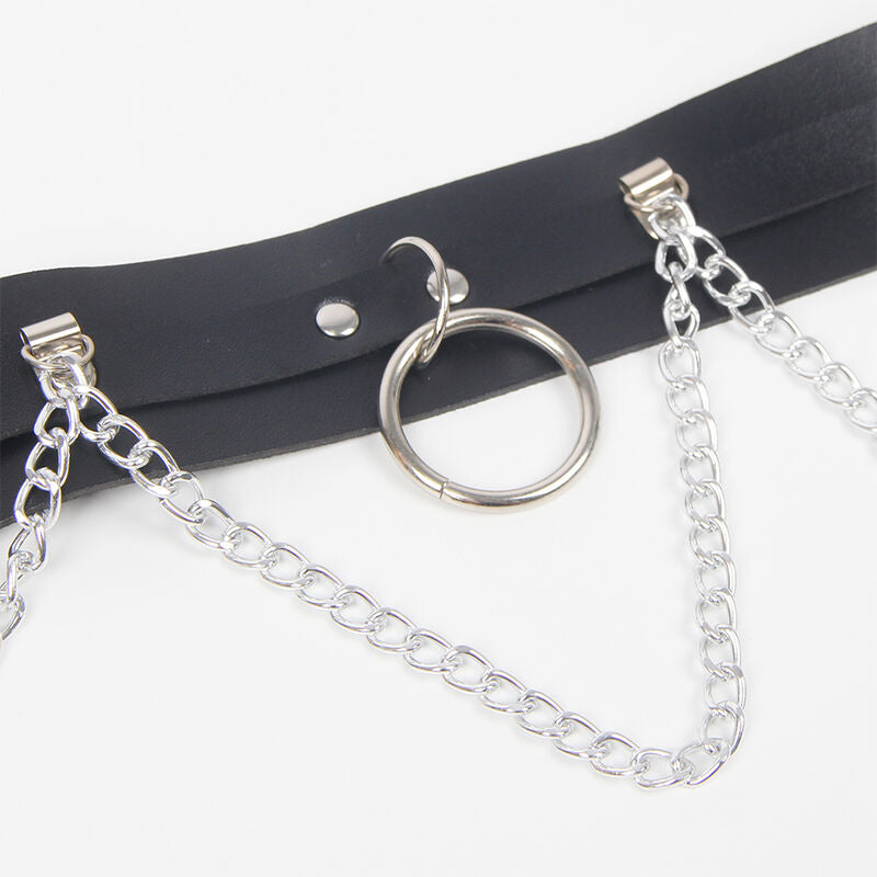 SUBBLIME - BELT AND GARTER HARNESS WITH RINGS AND CHAINDETAIL ONE SIZE - Amore24
