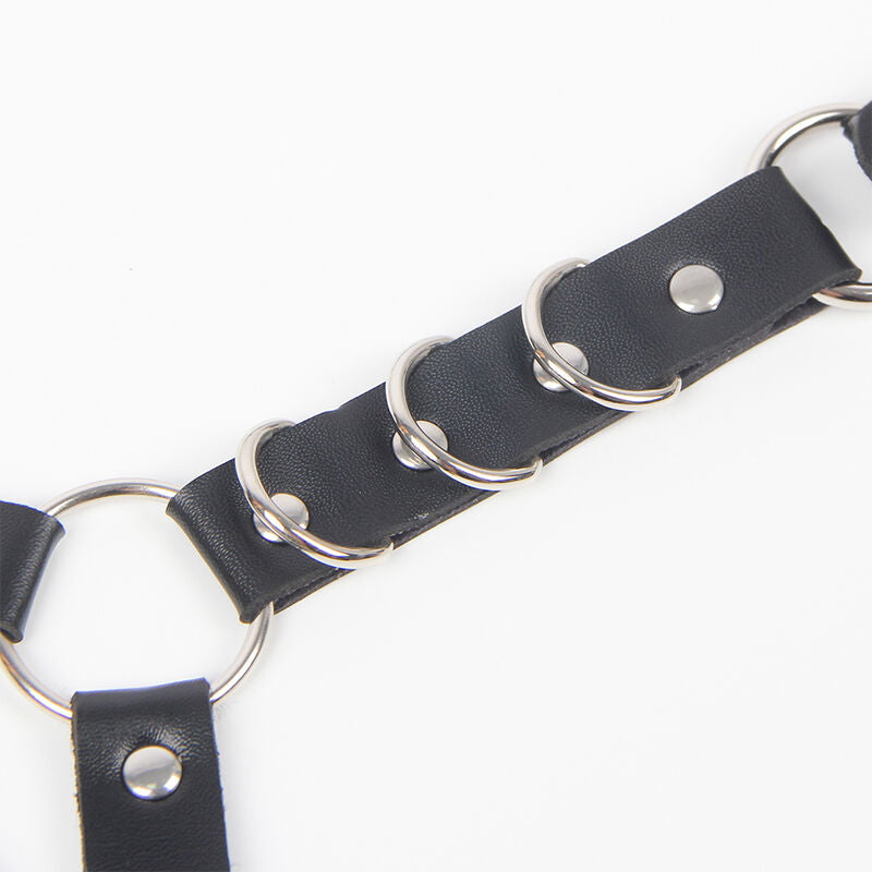SUBBLIME - BELT AND GARTER HARNESS WITH RINGS AND CHAINDETAIL ONE SIZE - Amore24