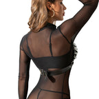SUBBLIME - HARNESS BRA AND NECKLACE WITH CHAINS ONE SIZE - Amore24