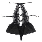 SUBBLIME - TEDDY HALTER NECK BARE BACK LACE BLACK L/XL - Amore24