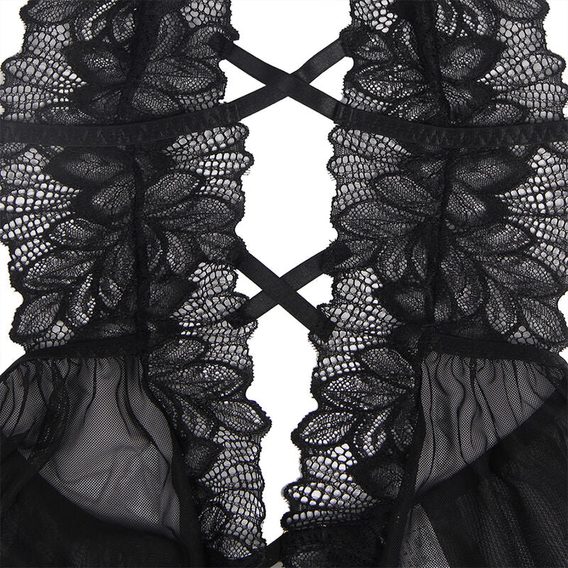 SUBBLIME - TEDDY HALTER NECK BARE BACK LACE BLACK L/XL - Amore24
