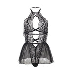 SUBBLIME - TEDDY HALTER NECK BARE BACK LACE BLACK L/XL - Amore24