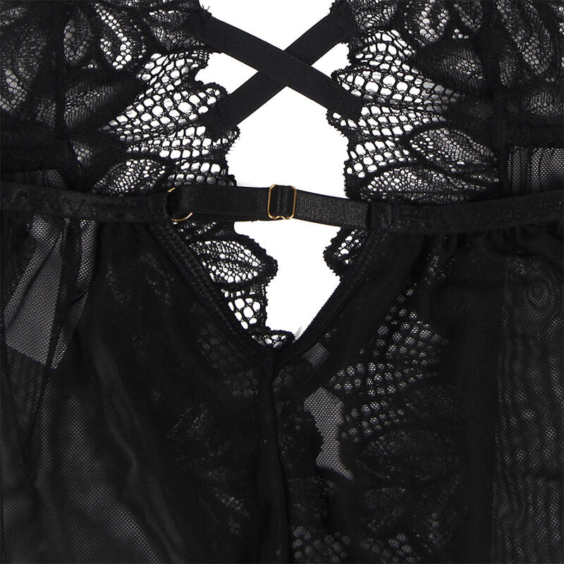 SUBBLIME - TEDDY HALTER NECK BARE BACK LACE BLACK L/XL - Amore24