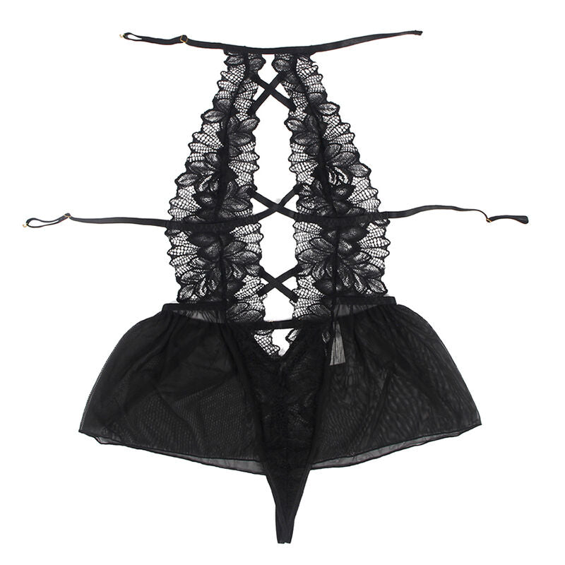 SUBBLIME - TEDDY HALTER NECK BARE BACK LACE BLACK L/XL - Amore24