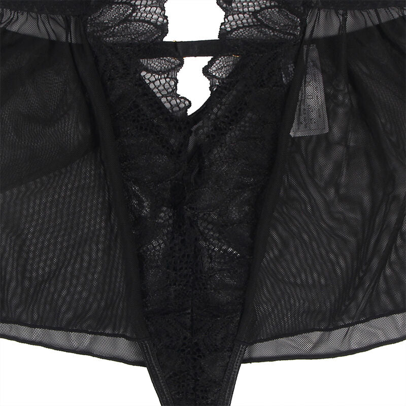 SUBBLIME - TEDDY HALTER NECK BARE BACK LACE BLACK L/XL - Amore24
