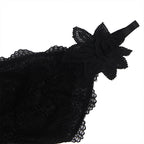 SUBBLIME - BABYDOLL TULLE FABRIC WITH LACE AND FLOWER DETAIL BLACK L/XL - Amore24
