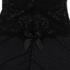 SUBBLIME - BABYDOLL TULLE FABRIC WITH LACE AND FLOWER DETAIL BLACK L/XL - Amore24