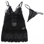 SUBBLIME - BABYDOLL WITH ADJUSTABLE LACE STRAPS BLACK L/XL - Amore24