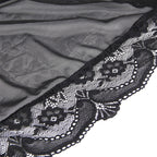 SUBBLIME - TRANSPARENT FABRIC ROBE WITH LACE DETAIL BLACK L/XL - Amore24