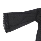 SUBBLIME - TRANSPARENT FABRIC ROBE WITH LACE DETAIL BLACK L/XL - Amore24