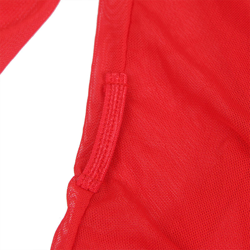 SUBBLIME - TRANSPARENT FABRIC ROBE WITH LACE DETAIL RED L/XL - Amore24