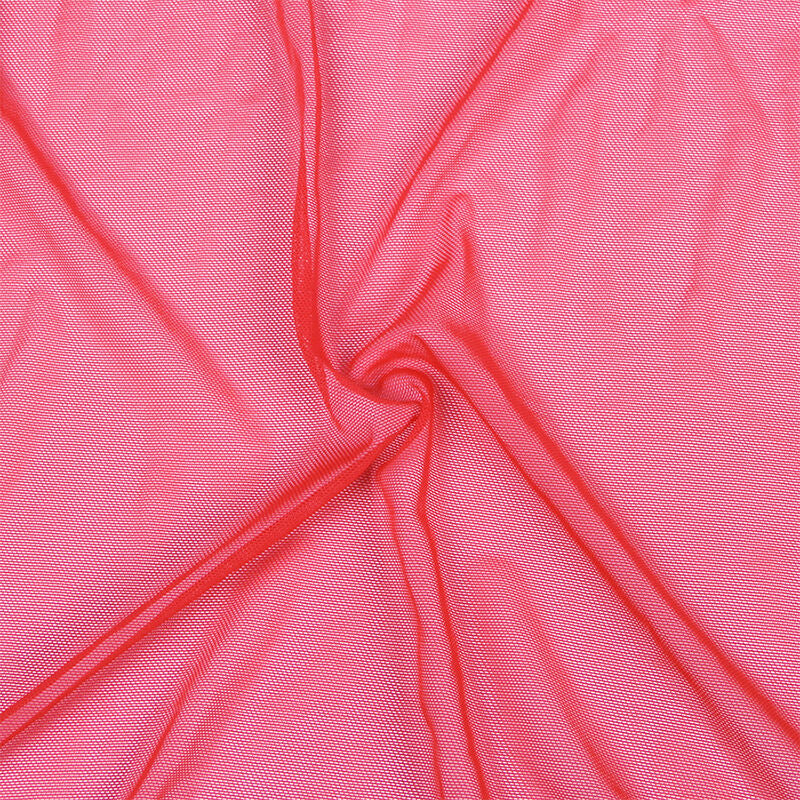 SUBBLIME - TRANSPARENT FABRIC ROBE WITH LACE DETAIL RED L/XL - Amore24