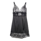 SUBBLIME - BABYDOLL WITH FLORAL PRINT CHEST BLACK S/M - Amore24
