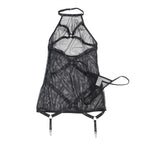 SUBLLIME - TRANSPARENT HALTER NECK DRESS BLACK L/XL - Amore24