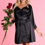 LIVCO CORSETTI FASHION - ARILADYEN LC 90568 DRESSING GOWN + PANTY BLACK - Amore24