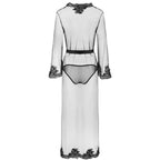 LIVCO CORSETTI FASHION - NOKINA LC XG055 DRESSIN G GOWN + PANTY BLACK ONE SIZE - Amore24